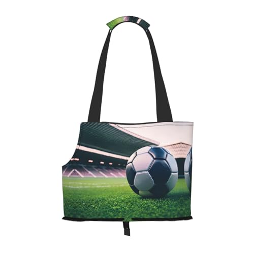 Fußball-Druck-Haustier-tragbare Umhängetasche, faltbare Haustier-Tasche 13,4 x 6,1 x 10,2 Zoll für U-Bahn/Einkaufen/Wandern von MDATT