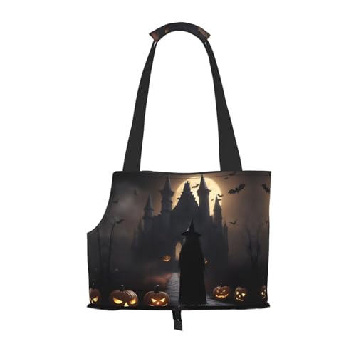 Halloween Goth Print Pet Portable Shoulder Bag, Foldable Pet Bag 13.4 X 6.1 X 10.2 Inch for Subway/Shopping/Hiking von MDATT