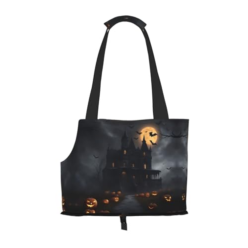 Halloween Goth Print Pet Portable Shoulder Bag, Foldable Pet Bag 13.4 X 6.1 X 10.2 Inch for Subway/Shopping/Hiking von MDATT