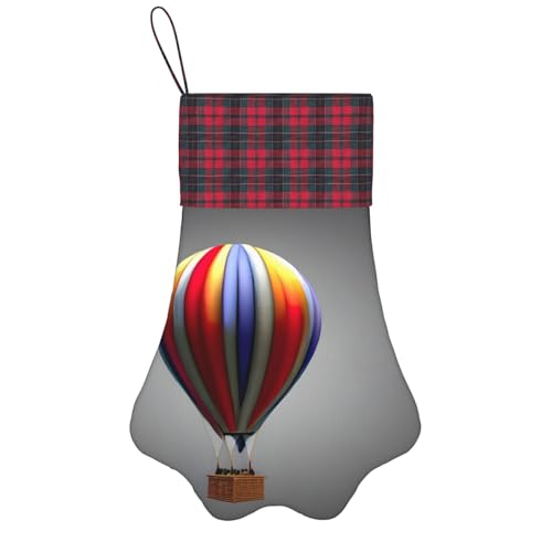 Heißluftballon-Weihnachtsstrümpfe, 43,2 cm, einzigartige hängende Haustierpfoten-Weihnachtsstrümpfe für Feiertage, Geschenk für Freunde und Familie, 1 Stück von MDATT