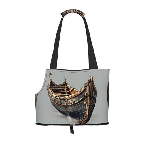 Old Viking Boats Print Pet Portable Shoulder Bag, Foldable Pet Bag 13.4 X 6.1 X 10.2 Inch for Subway/Shopping/Hiking von MDATT