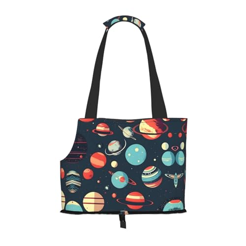 Outer Space Planet Print Pet Portable Shoulder Bag, Foldable Pet Bag 13.4 X 6.1 X 10.2 Inch for Subway/Shopping/Hiking von MDATT