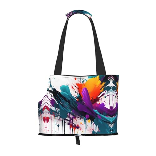 Paint Splatter Print Pet Portable Shoulder Bag, Foldable Pet Bag 13.4 X 6.1 X 10.2 Inches for Subway/Shopping/Hiking von MDATT