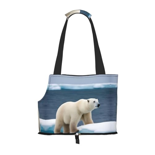 Polar Bear Print Pet Portable Shoulder Bag, Foldable Pet Bag 13.4 X 6.1 X 10.2 Inch for Subway/Shopping/Hiking von MDATT