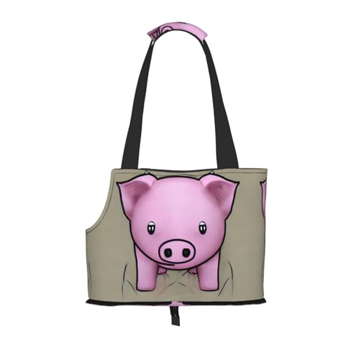 Powder Pig Print Pet Portable Shoulder Bag, Foldable Pet Bag 13.4 X 6.1 X 10.2 Inch for Subway/Shopping/Hiking von MDATT