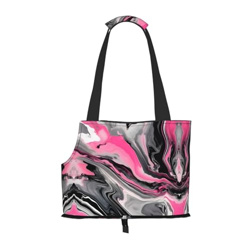 Rosa abstrakte Marmor grau künstlerische Druck Haustier tragbare Umhängetasche Faltbare Haustiertasche 13,4 x 6,1 x 10,2 Zoll für U-Bahn/Einkaufen/Wandern Rosa abstrakte Marmor grau künstlerische Druck Haustier tragbare Umhängetasche Faltbare Haustiertasche 13,4 x 6,1 x 10,2 Zoll für U-Bahn/Einkaufen/Wandern von MDATT