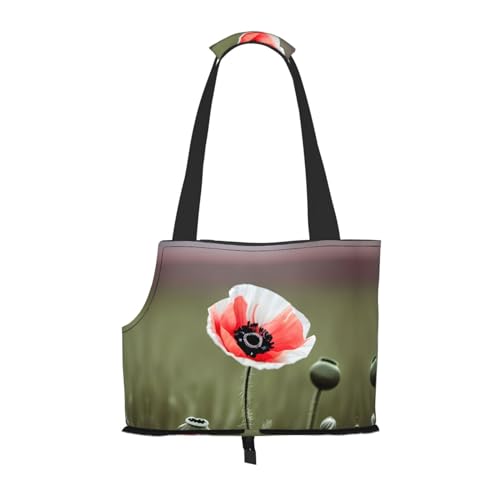 Schöne Mohnblume Tinte Druck Haustier Tragbare Umhängetasche Faltbare Haustiertasche 13,4 x 6,1 x 10,2 Zoll für U-Bahn/Einkaufen/Wandern Schöne Mohnblume Tinte Druck Haustier Tragbare Umhängetasche Faltbare Haustiertasche 13,4 x 6,1 x 10,2 Zoll für U-Bahn/Einkaufen/Wandern von MDATT