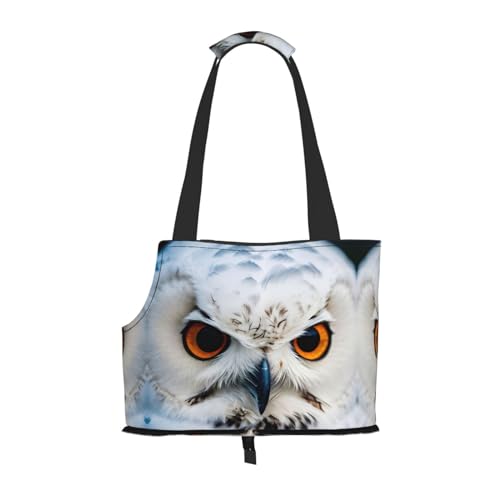 Snowy Owl Eyes Print Pet Portable Shoulder Bag, Foldable Pet Bag 13.4 X 6.1 X 10.2 Inch for Subway/Shopping/Hiking von MDATT