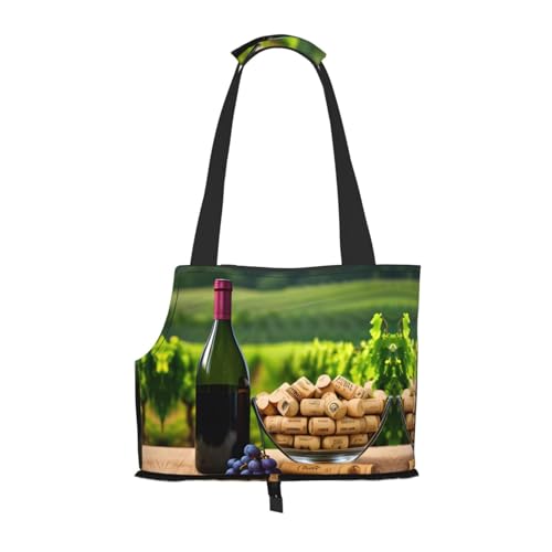 Weinflasche Korken Trauben Drucken Haustier Tragbare Umhängetasche Faltbare Haustiertasche 13,4 X 6,1 X 10,2 Zoll für U-Bahn/Einkaufen/Wandern Weinflasche Korken Trauben Drucken Haustier Tragbare Umhängetasche Faltbare Haustiertasche 13,4 X 6,1 X 10,2 Zoll für U-Bahn/Einkaufen/Wandern von MDATT