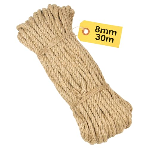 8 mm Sisalseil für Kratzbaum, 30 m Naturseil, Feines Seil zur Reparatur von Kratzbaum Ersatzstamm, DIY Basteln, Gartenarbeit, Dekoration 8 mm Sisalseil für Kratzbaum, 30 m Naturseil, Feines Seil zur Reparatur von Kratzbaum Ersatzstamm, DIY Basteln, Gartenarbeit, Dekoration von MDDK DY