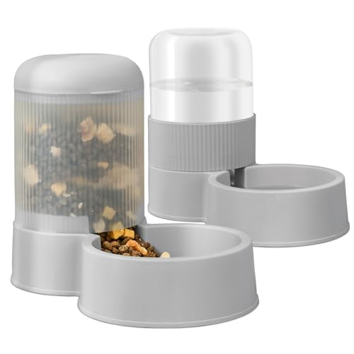 MDEHOPET Futterspender für Haustiere und Wasserschwerkraft, automatisches Spender-Set, 2,8 l für kleine und mittelgroße Haustiere, Reisebedarf, Futterspender und Wasserspender für Hunde, Katzen, MDEHOPET Futterspender für Haustiere und Wasserschwerkraft, automatisches Spender-Set, 2,8 l für kleine und mittelgroße Haustiere, Reisebedarf, Futterspender und Wasserspender für Hunde, Katzen, von MDEHOPET