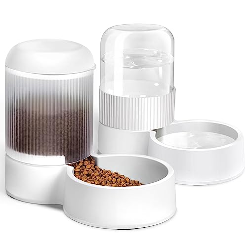 MDEHOPET Gravity Katzenfutterstation mit 2,8 l Fassungsvermögen, BPA-frei, lebensmittelechter Kunststoff, automatisch, umweltfreundlich von MDEHOPET