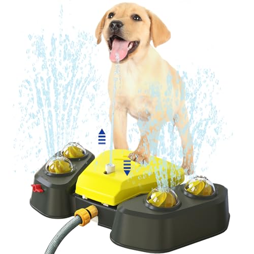 MDEHOPET Wassersprinkler für Hunde, Outdoor-Wasserspielzeug, einfach zu aktivieren, Sommerbrunnen für mittelgroße und große Hunde, bietet frisches Wasser, internationaler Standard-Schlauchanschluss von MDEHOPET