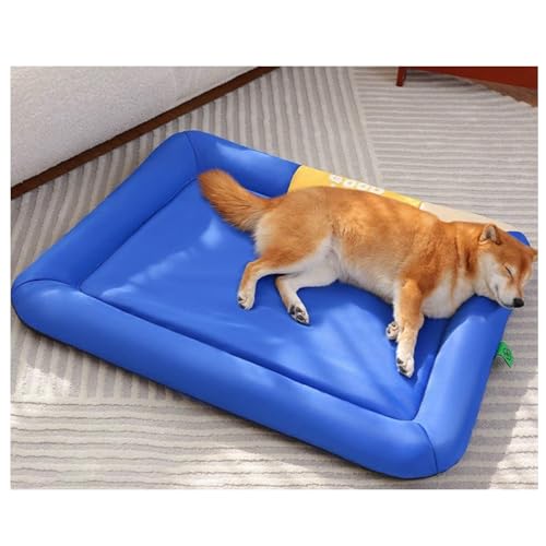MDICNYV Orthopädisches Hundekissen für Kleine & Mittelgroße Hunde - Waschbar, rutschfest mit Hohem Rand - Oxford-Stoff (Blau, L: 75×55 cm) von MDICNYV