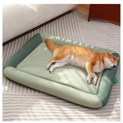MDICNYV Orthopädisches Hundekissen für Kleine & Mittelgroße Hunde - Waschbar, rutschfest mit Hohem Rand - Oxford-Stoff (Grün, XL: 85×60 cm) von MDICNYV