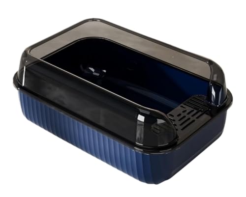 Katzenklo Katzentoilette Einfache, Halbgeschlossene Katzentoilette, Glatt Und Leicht Zu Reinigen, Haustierzubehör Für Kätzchen Bis Hin Zu Älteren Katzen. Katzentoiletten(Blue) von MDWZH