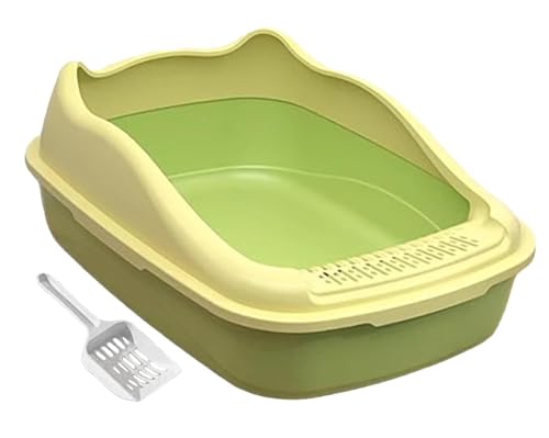 Katzenklo Katzentoilette Katzentoilette, Halbgeschlossen, Spritzschutz, Vielseitig Einsetzbar, Für Kätzchen Bis Ältere Katzen, Mit Offener Oberseite Katzentoiletten(Grün) von MDWZH