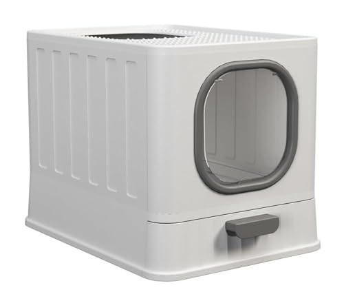 Katzenklo Katzentoilette Katzentoilette, Komplett Geschlossen, Spritzwassergeschützt, Katzentoilette Aus Kunststoff, Schublade, Katzentoiletten Katzentoiletten(Grey) von MDWZH