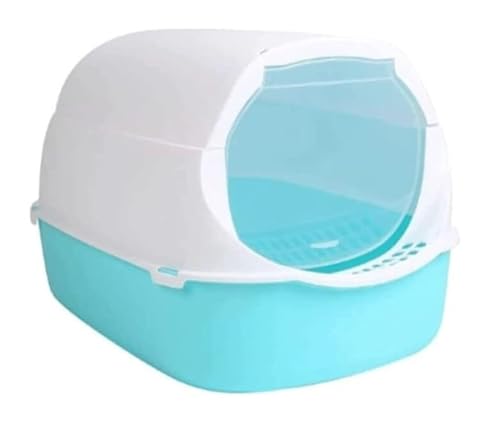 Katzenklo Katzentoilette Komplett Geschlossene Katzentoilette Aus Kunststoff Mit Katzenstreuschaufel, Geruchsneutrales Katzentöpfchen, Leicht Zu Reinigen, Für Alle Katzen Katzentoiletten(Grün) von MDWZH