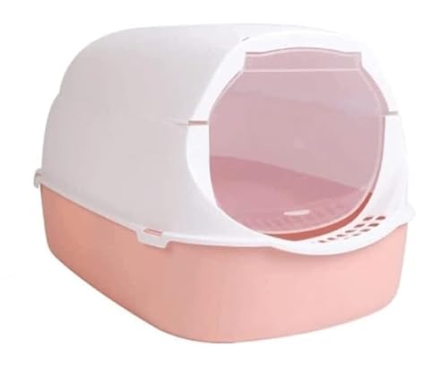 Katzenklo Katzentoilette Komplett Geschlossene Katzentoilette Aus Kunststoff Mit Katzenstreuschaufel, Geruchsneutrales Katzentöpfchen, Leicht Zu Reinigen, Für Alle Katzen Katzentoiletten(Pink) von MDWZH