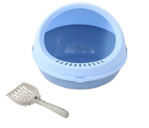Katzenklo Katzentoilette Offene Katzentoilette Mit Hohem Rand, Spritzwassergeschützte Katzentoilette, Halbgeschlossene, Herausnehmbare Katzentoilette Katzentoiletten(Blue) von MDWZH