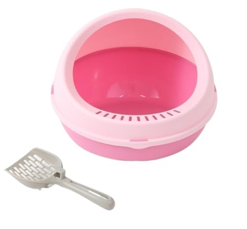 Katzenklo Katzentoilette Offene Katzentoilette Mit Hohem Rand, Spritzwassergeschützte Katzentoilette, Halbgeschlossene, Herausnehmbare Katzentoilette Katzentoiletten(Pink) von MDWZH