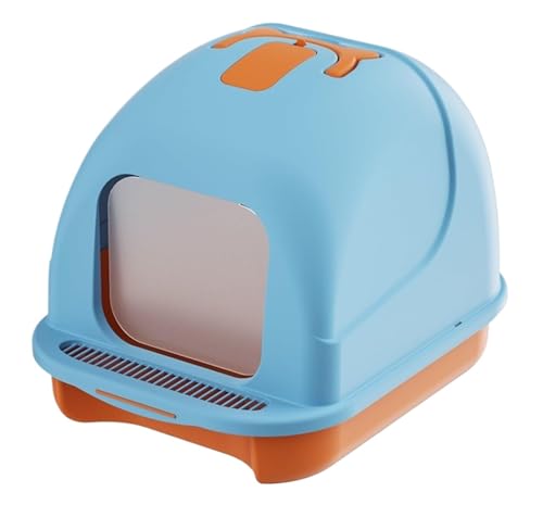 Katzenklo Katzentoilette Vollständig Geschlossene Katzentoilette Mit Deckel, Spritzwassergeschützt Und Auslaufsicher, Große Katzentoilette, Katzentoiletten(Blue) von MDWZH