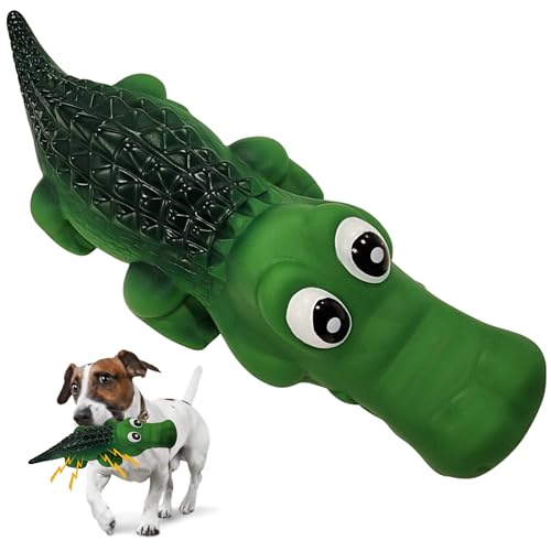 Robustes Hundespielzeug für aggressive Kauer, Alligator, Kauspielzeug für aggressive Kauer, langlebiges und unzerstörbares Hundespielzeug, um sie zu beschäftigen, quietschendes Kauspielzeug geeignet | von ME GUSTA PET