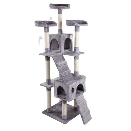MEDAS PRO - Groß Katzenbaum Mit Höhle und Maus Zum Jagen - Kuschelig Kratzbaum - Katzenbaum - Aktivitätskratzbäume Turm - Stabil Möbel für Katzen - Katzenhöhle - Katzenzubehör - Gross Katzenturm von MEDAS PRO