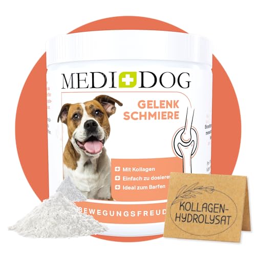 MEDIDOG Gelenkschmiere Premium Gelenkpulver für Hunde und Katzen ideal als Futterzusatz beim Barfen von MEDIDOG