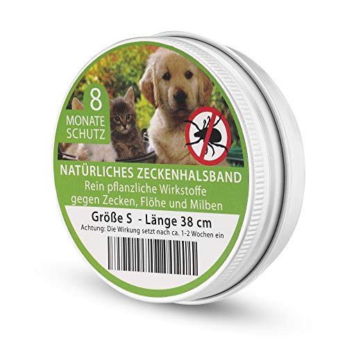 MEDIDOG Natürliches Zeckenhalsband – Größe S 38 cm, für kleine Hunde & Katzen – mit Zistrose- & Lavendelöl – ohne Chemie von MEDIDOG