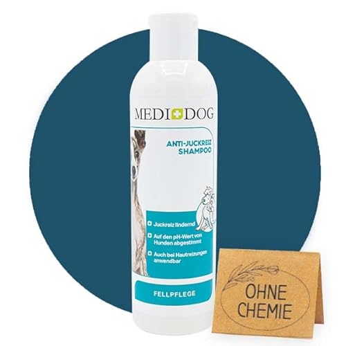 Medidog Anti-Juckreiz Shampoo - gegen juckende & kratzende Haut - hundefreundlicher pH-Wert - für Sensible Hunde & Welpen geeignet von MEDIDOG
