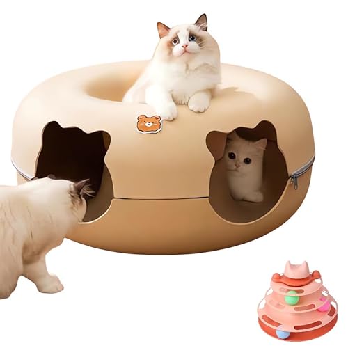 Abnehmbares Donut-Katzentunnelbett (60,5 x 60,5 x 27,9 cm) von MEET- ORIGIN