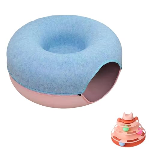 Abnehmbares Donut-Katzentunnelbett (Blau (60,5 x 60,5 x 27,9 cm) von MEET- ORIGIN