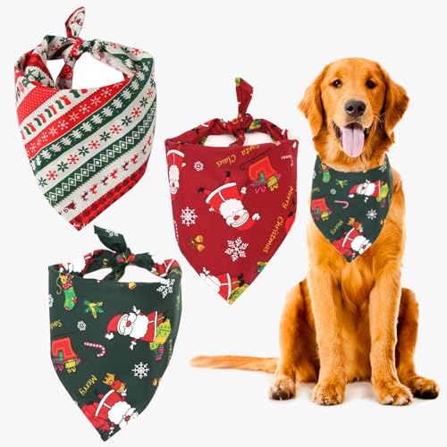 3 StüCk Christmas Dog Bandana, Haustierschal, Halstuch Hund, Waschbarer Dreieckiger Pet Bandanas, Feiertagspartydekorationen, Geeignet für Katzen, Hunde und andere Haustiere 3 StüCk Christmas Dog Bandana, Haustierschal, Halstuch Hund, Waschbarer Dreieckiger Pet Bandanas, Feiertagspartydekorationen, Geeignet für Katzen, Hunde und andere Haustiere von MEETTIKEY