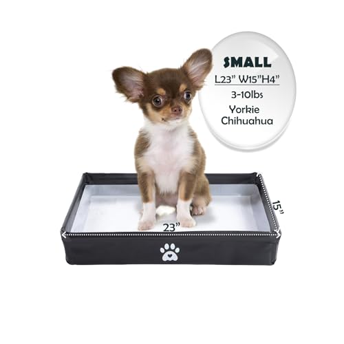 MEEXPAWS Hunde PIPI Pad Halter faltbar, Welpen Unterlage Halterung mit hohem Rand, Hundetoilette Indoor für kleine Hunde (55x37 cm), wasserdichte Trainingsunterlage, leicht zu reinigen von MEEXPAWS