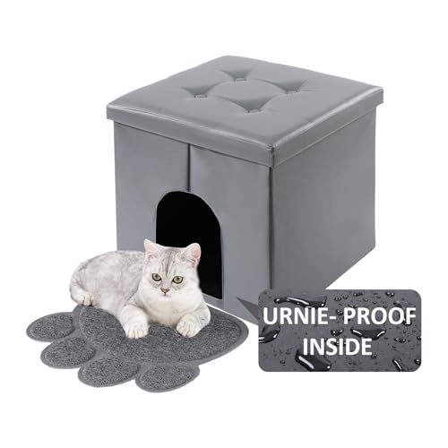 MEEXPAWS Katzentoilette, versteckt, für Katzentoilette, Aufbewahrungsschrank, klein, 50 x 50 x 50 cm, hundefest, innen wasserdicht, leicht zu reinigen, einfache Montage, Geruchskontrolle, Grau MEEXPAWS Katzentoilette, versteckt, für Katzentoilette, Aufbewahrungsschrank, klein, 50 x 50 x 50 cm, hundefest, innen wasserdicht, leicht zu reinigen, einfache Montage, Geruchskontrolle, Grau von MEEXPAWS