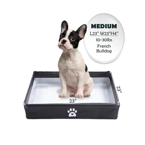 MEEXPAWS Quadratische Hundetoilette faltbar, PIPI Pad Halter 57x57 cm mit hohem Rand, wasserdichte Welpenunterlage für Stubenreinheit, praktisch für Balkon & Wohnung MEEXPAWS Quadratische Hundetoilette faltbar, PIPI Pad Halter 57x57 cm mit hohem Rand, wasserdichte Welpenunterlage für Stubenreinheit, praktisch für Balkon & Wohnung von MEEXPAWS