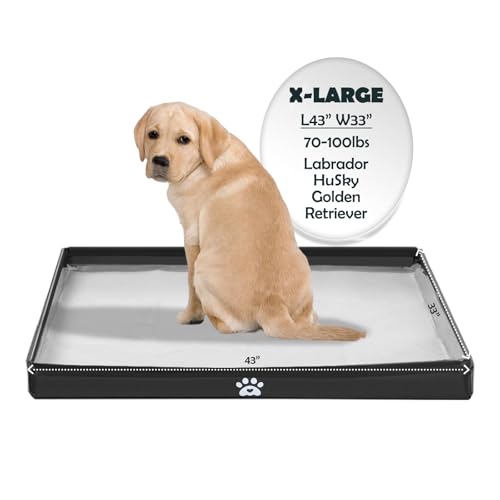 MEEXPAWS Riesen Hundetoilette faltbar, Extra große PIPI Pad Halterung mit hohem Rand (110x83 cm), wasserdichte Unterlage für große Hunde, leicht reinigbar (Hundeklo Indoor, Seniorhunde von MEEXPAWS