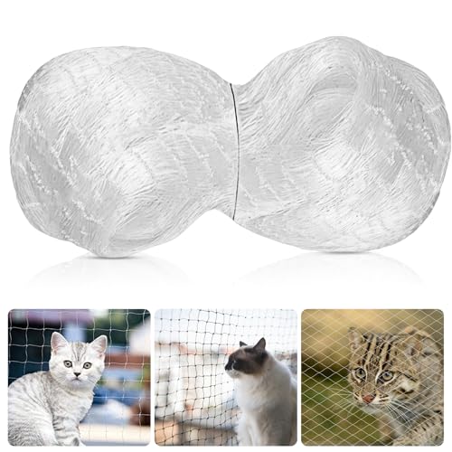 MEGYAD Katzennetz für Balkon 3x10m: 2.5 cm Katzennetz für Balkon ohne Bohren Robust Katzennetz Transparent aus Nylon, Katzen Balkonschutz Katzenschutz Fenster, für Balkone Treppen Fenster Terrassen von MEGYAD
