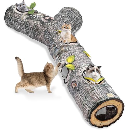 MEHIDFY Katzentunnel, faltbare Katzentunnel für Indoor-Katzen, 3-Wege-zusammenklappbarer großer Schlauch mit Gucklöchern, Katzentunnel-Spielzeug für Haustiertraining, interaktives Katzenspielzeug für von MEHIDFY