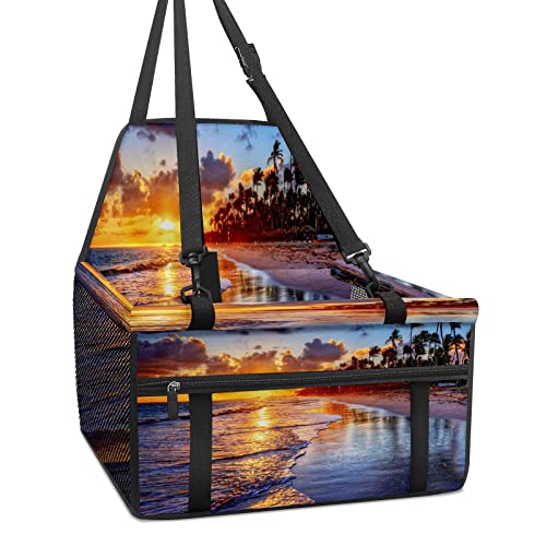 Hundeautositz, Sonnenuntergang, Autositzerhöhung für kleine Hunde, faltbar, tragbar, Autositze mit stabilem PVC-Rahmen, perfekt für kleine Haustiere Hundeautositz, Sonnenuntergang, Autositzerhöhung für kleine Hunde, faltbar, tragbar, Autositze mit stabilem PVC-Rahmen, perfekt für kleine Haustiere von MEHOM