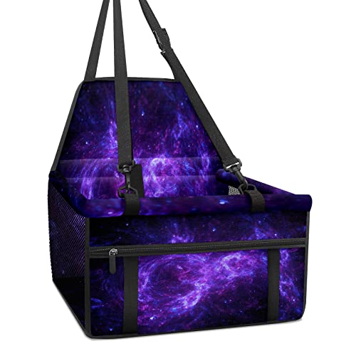 Hundeautositz, lila Galaxie-Hundeautositz für kleine Hunde, faltbar, tragbar, mit stabilem PVC-Rahmen, perfekt für kleine Haustiere Hundeautositz, lila Galaxie-Hundeautositz für kleine Hunde, faltbar, tragbar, mit stabilem PVC-Rahmen, perfekt für kleine Haustiere von MEHOM