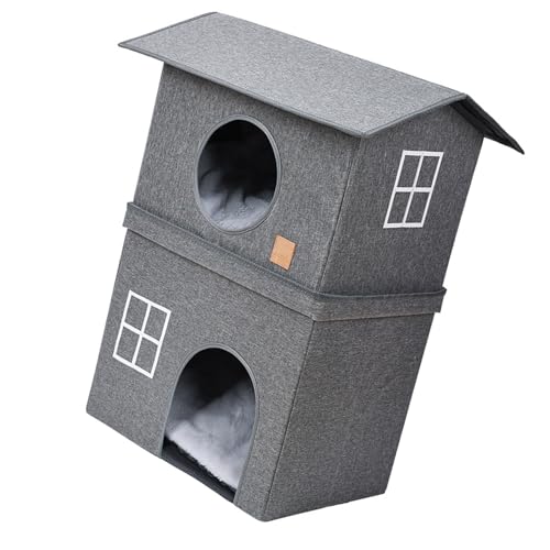 MEIBAOGE Faltbares Bett, Kätzchen-Haus, Katzenhaus-Möbel, 2-stöckig, hoch, faltbar, platzsparend, über der Tür, Katzen-Stadthaus MEIBAOGE Faltbares Bett, Kätzchen-Haus, Katzenhaus-Möbel, 2-stöckig, hoch, faltbar, platzsparend, über der Tür, Katzen-Stadthaus von MEIBAOGE