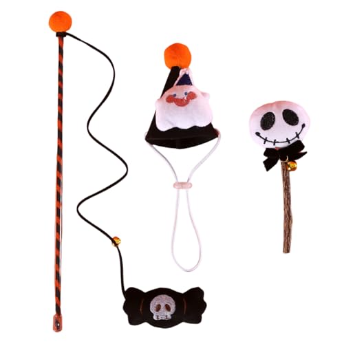 MEIBAOGE Halloween Kegelhut für Katze Kauspielzeug Lustige Angelrute Lustige Übung Teaser Stick Spielzeug für Katzen MEIBAOGE Halloween Kegelhut für Katze Kauspielzeug Lustige Angelrute Lustige Übung Teaser Stick Spielzeug für Katzen von MEIBAOGE