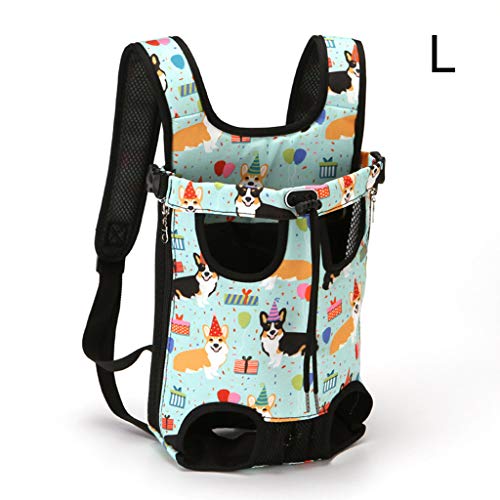 MEIBAOGE Hundetrage Rucksack Legs Out Portable Hands-Free Pet Cat Puppy Travel Bag, Travel Daypack-Color 2-L von MEIBAOGE