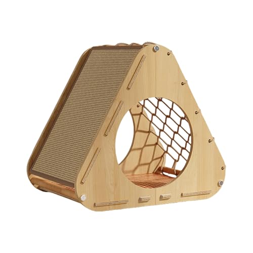 MEIBAOGE Katzenbett, weiches großes Haustierversteck dreieckiges Kletternetz mit Holzständer, Katzenschlafbett, Katzenkletternetz MEIBAOGE Katzenbett, weiches großes Haustierversteck dreieckiges Kletternetz mit Holzständer, Katzenschlafbett, Katzenkletternetz von MEIBAOGE