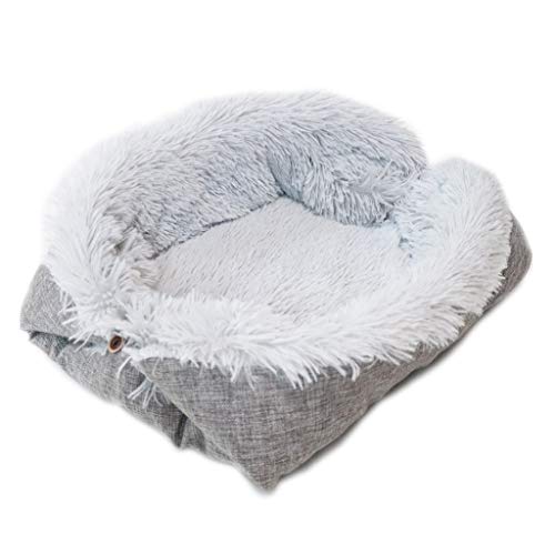 MEIBAOGE Plüsch Katzennest Haustiermatte Dual-Use Warm Winter Kennel Schönes Hundebett Sofakissen,Schlafbett-Grau MEIBAOGE Plüsch Katzennest Haustiermatte Dual-Use Warm Winter Kennel Schönes Hundebett Sofakissen,Schlafbett-Grau von MEIBAOGE