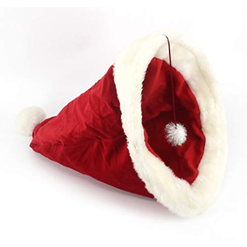 MEIBAOGE Weihnachtsmütze Gemütliches Haustierbett Warmes Höhlennest Schlafendes Welpenhaus Katzennetzzubehör,Kappe Hut-Rot+Weiß MEIBAOGE Weihnachtsmütze Gemütliches Haustierbett Warmes Höhlennest Schlafendes Welpenhaus Katzennetzzubehör,Kappe Hut-Rot+Weiß von MEIBAOGE