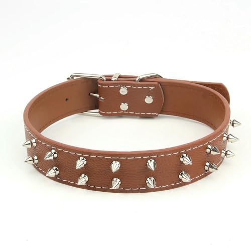 Hundehalsband im Punk-Stil, mit Spikes, PU-Leder, Halsabdeckung für mittelgroße und große Hunde, verstellbare Haustierhalskette mit Nieten, Hundehalsband aus Metall von MEIFULLE